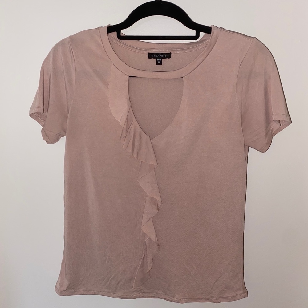 Dynamite Blush Ruffle Top - Picture 3 of 7